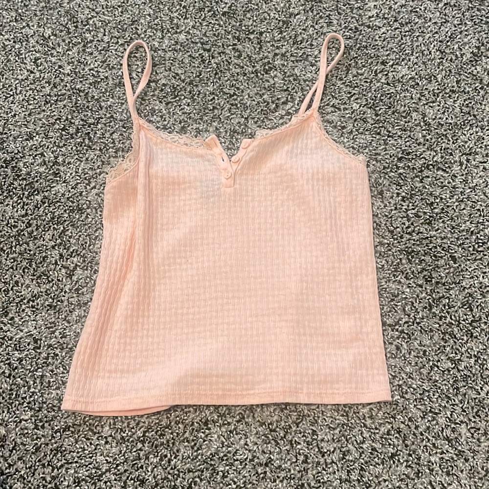 Pink lace tank top